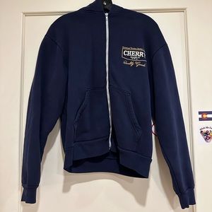 Cherry Nothing Tastes Like My Zip-Up Hoodie (Navy)